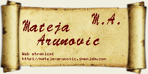 Mateja Arunović vizit kartica